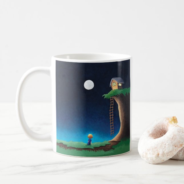 Pleine lune Ciel café Mug (Avec donut)