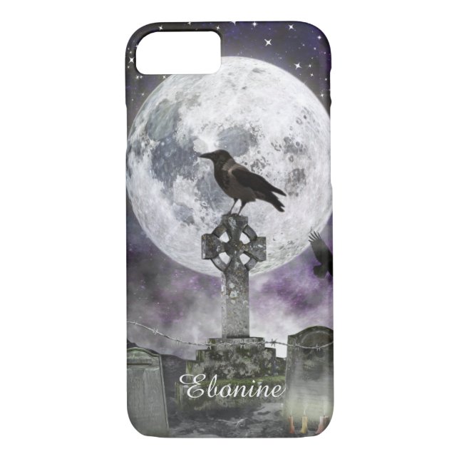 Pleine lune Corbeau Celtic coque iphone (Dos)