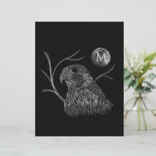 Pleine lune de faucon Monogramme noir