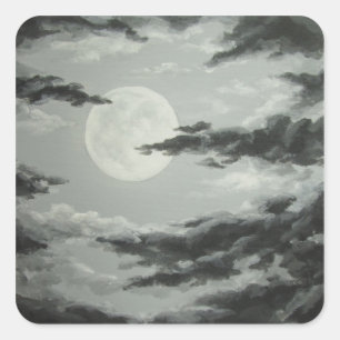 Pleine lune et autocollant nuageux de ciel
