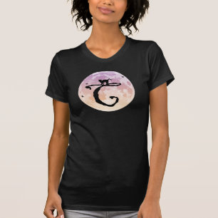 Pleine lune et chat C Monogramme initial T-shirt
