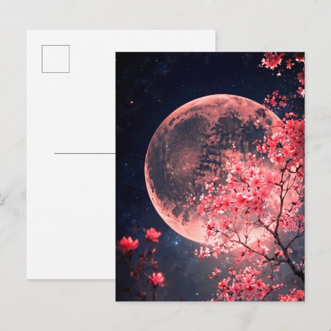 Pleine Lune et Invitation de Cerisiers en Fleur –  (Devant / Derrière)
