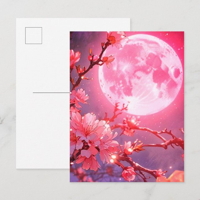 Pleine Lune et Invitation de Cerisiers en Fleur –  (Devant / Derrière)