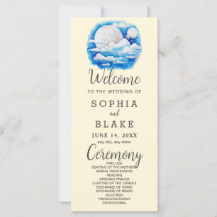 Pleine lune Étoiles célestes Programme de mariage 