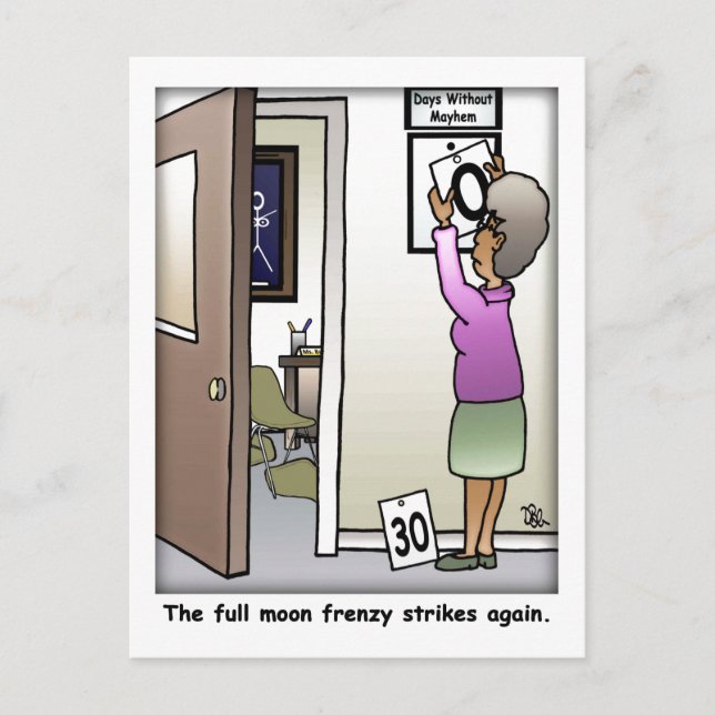 Pleine lune Frenzy Funny Carte postale (Devant)