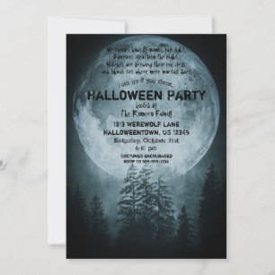 Pleine lune Halloween Fête Invitation