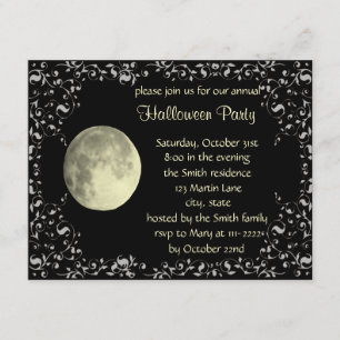 Pleine lune Modèle de carte d'invitation