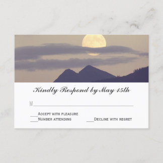 Pleine lune Montée sur les montagnes Mariage Carte