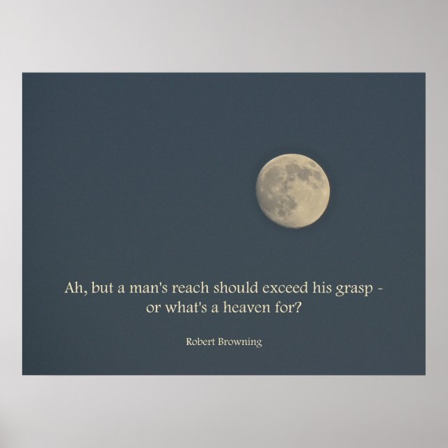 Pleine lune Poster Robert Browning Citation (Devant)