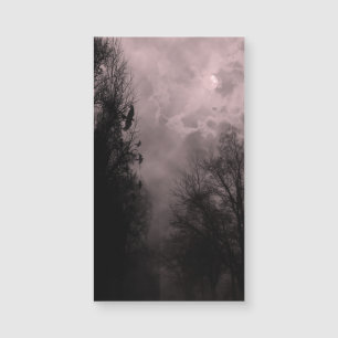 Pleine lune Red Haunted Sky et Ravens Carte de vis