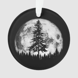 Pleine lune rétro et minimaliste Arbre à pin Vinta
