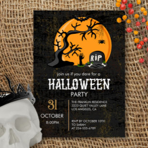 Pleine lune Scary Halloween Fête Invitation