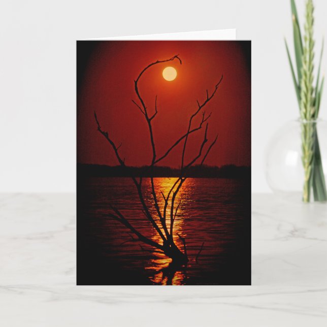 Pleine lune sur le lac carte pour notes (Devant)