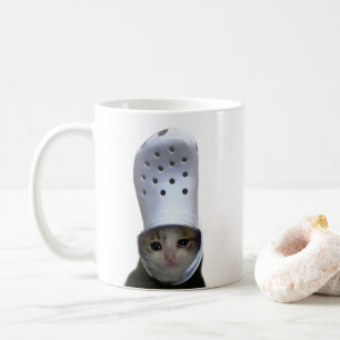 Pleurer Chat Croc Casquette Mème Mug Double Côté