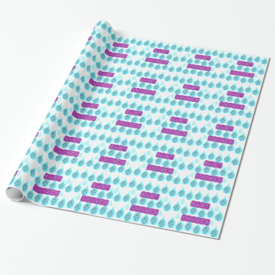 Pleuvoir le papier d'emballage de baby shower de papier cadeau