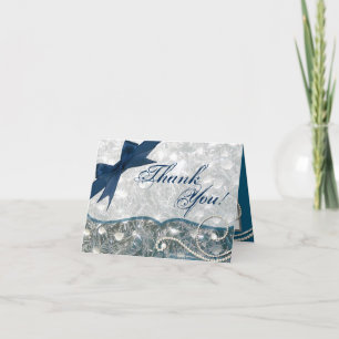 Pliage Carte de remerciements craqué glace hiver n