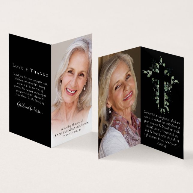 Plié Dans Love Memory Carte de prière (Intérieur et extérieur)