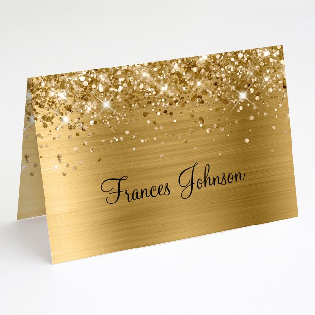 Plier votre propre Glittery Gold Nom Cartes de Pla (Fold Your Own Glittery Gold Name Place Cards)