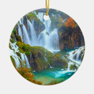 Plitvice Waterfall Ornement de Noël