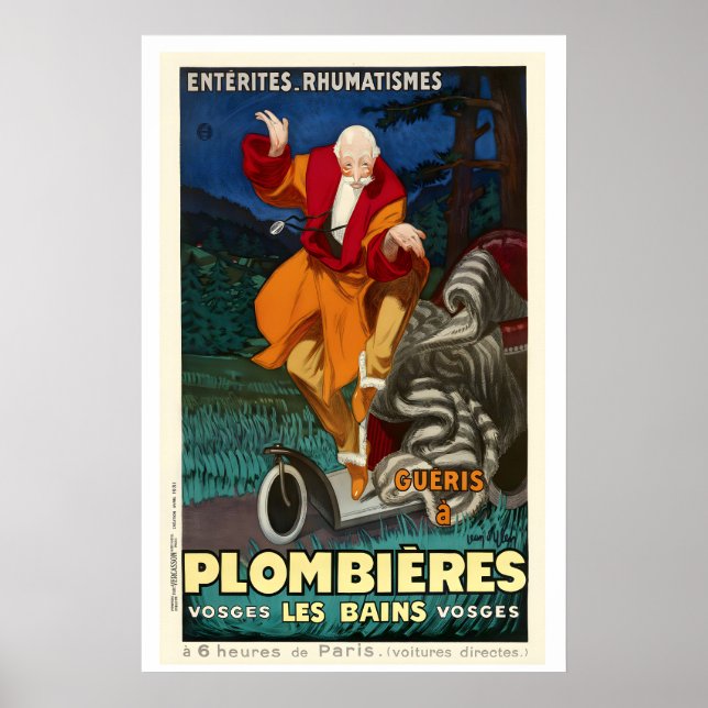 Plombieres les Bains France Affiche de voyage vint (Devant)