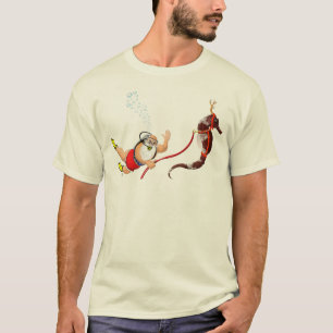 Plongée à l'air Père Noël et T-shirt d'hippoca