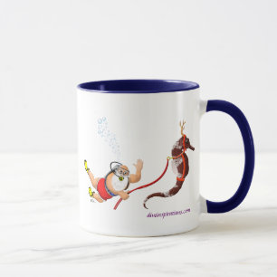 Plongée à l'air Père Noël et tasse d'hippocampe