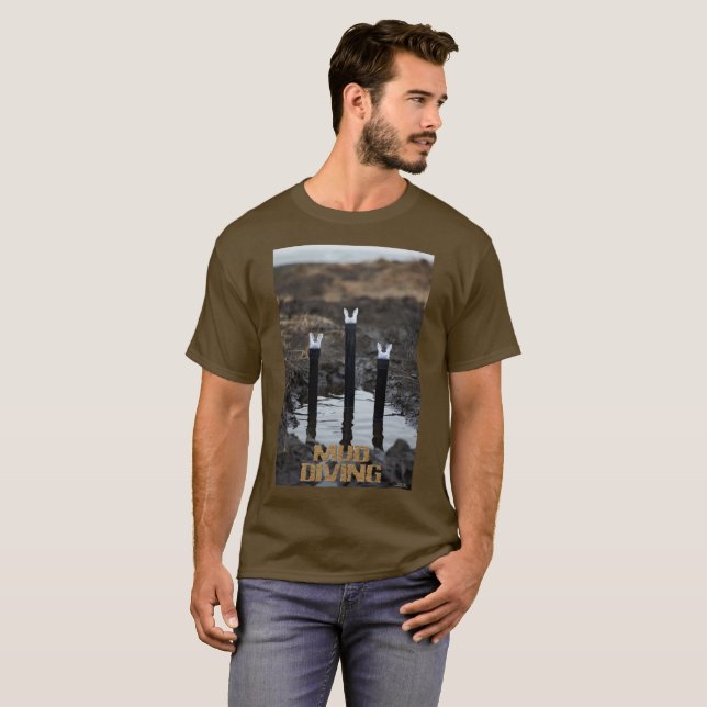 Plongée dans la boue hommes T-shirt marron (Devant entier)