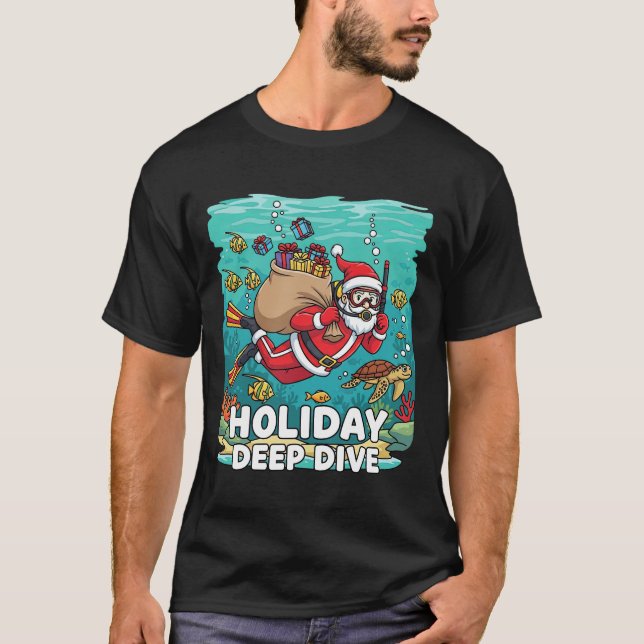 Plongée de vacances Santa Scuba Diver T-Shirt de N (Devant)