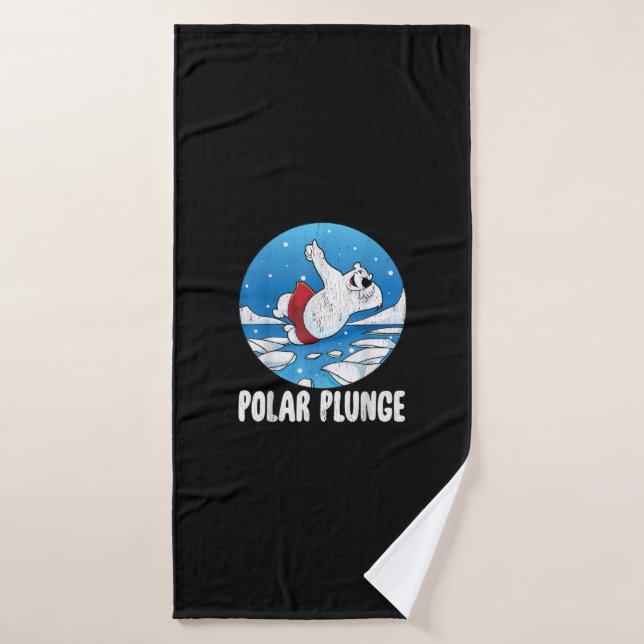 Plongée polaire Ice Jump Ours polaire Nage hiverna (Serviette de bain)