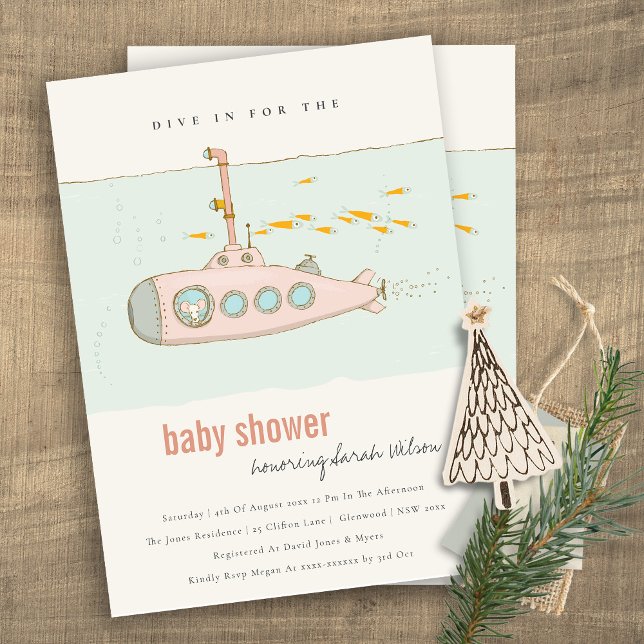 Plongée sous-marine Baby shower Invitation (Créateur téléchargé)