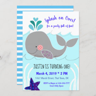 Plongée sur la baleine 1er anniversaire Invitation