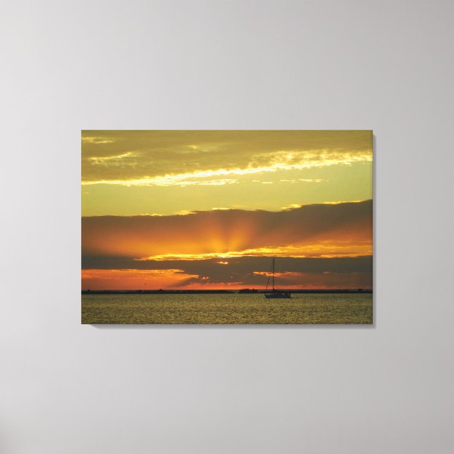 Plonger dans la toile enveloppée du coucher de sol (Recto)