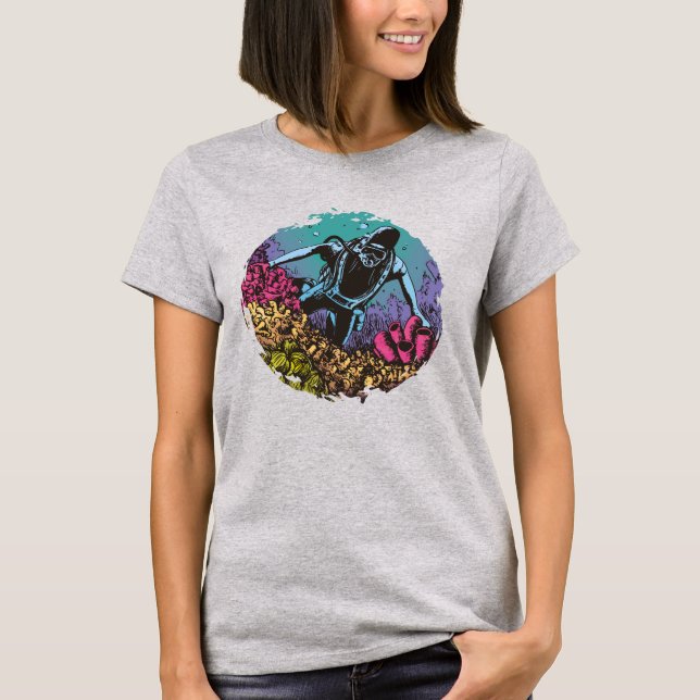 Plongeur sous-marin en T-shirt Coral Reef (Devant)