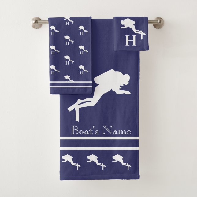 PLONGEURS DE SCUBA Monogramme White Navy Grey (En situation)