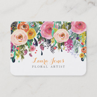 Ploriste Floral Peint Ajouter Propre Cartes Logo