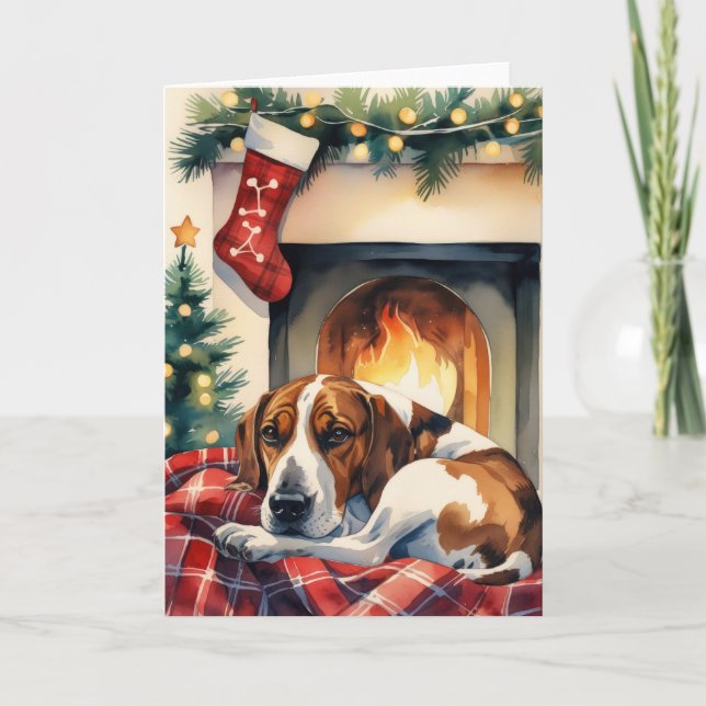 Plott Hound Chien Carte de voeux de Noël (Devant)