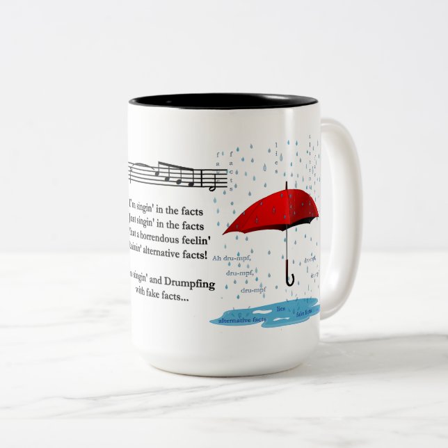 Pluie Autres faits 15 oz Mug à deux tons (Devant droit)