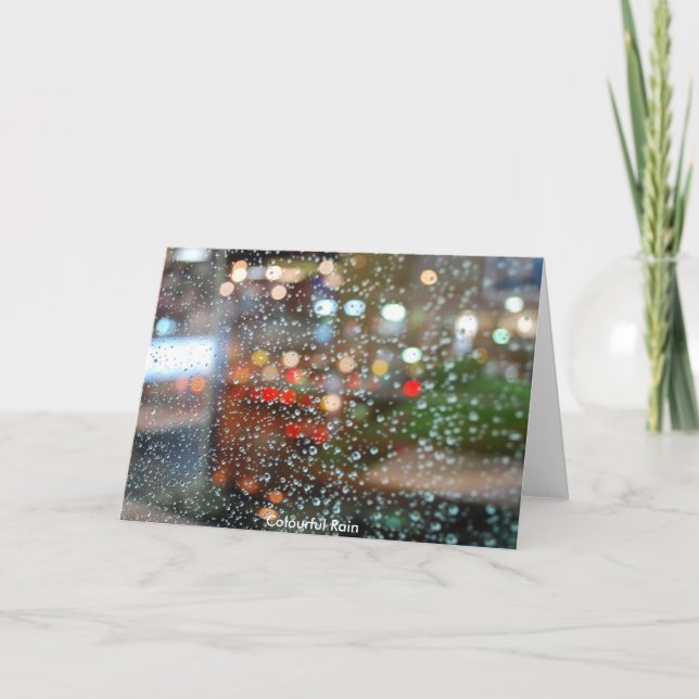 Pluie colorée - carte de voeux (Devant)