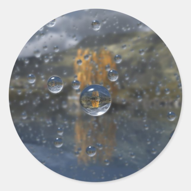 Pluie dans les autocollants à cristaux (Devant)