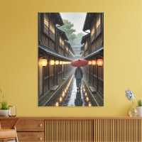 Pluie de lanternes de Kyoto - Impression artistiqu
