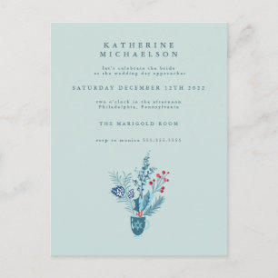 PLUIE DE MARIÉE Invitation de bouquet floral de