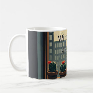 Pluie de tasse de cactus de fenêtre