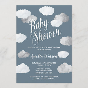 Pluie Nuages Bébé Douche Invitations