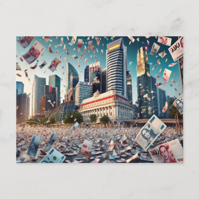 Pluies d'argent sur Singapour - Carte postale Pros (Devant)