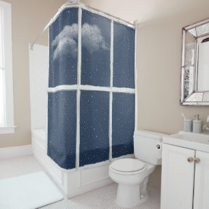 Pluies sur WIndow Douche rideau