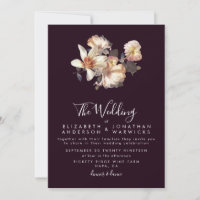 Plum Antique Vintage Faire-part de mariage romanti