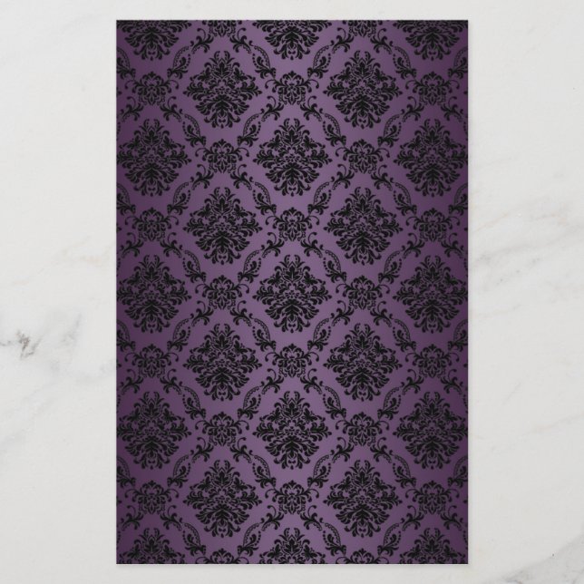 Plum baroque Victorian Papier à papier à papier à  (Devant)