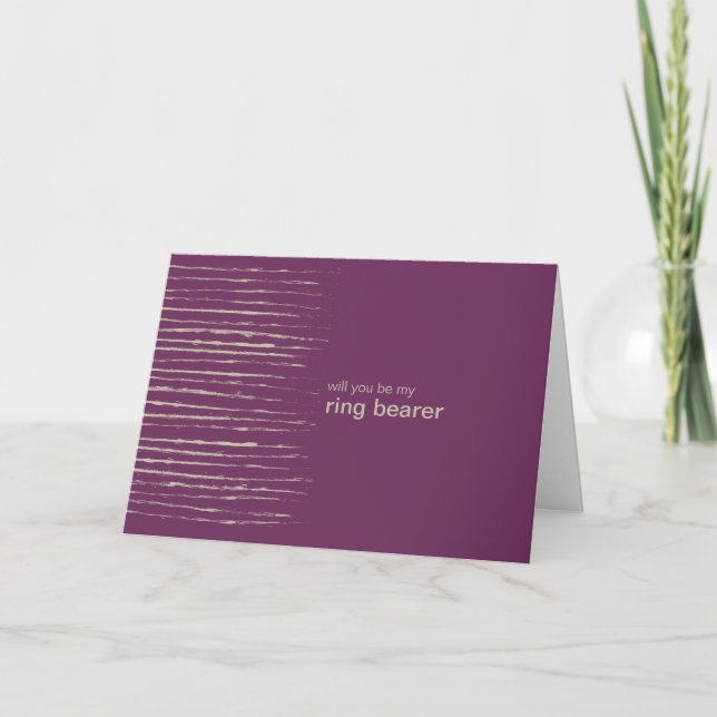 Plum Be My Ring Bearer Invitation Card (Devant)