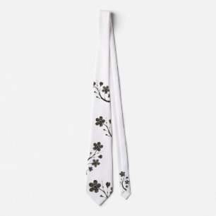 Plum Blossom Line Art - Cravate botanique