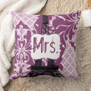 Plum Custom Tour Eiffel Monogram Coussin de la mar